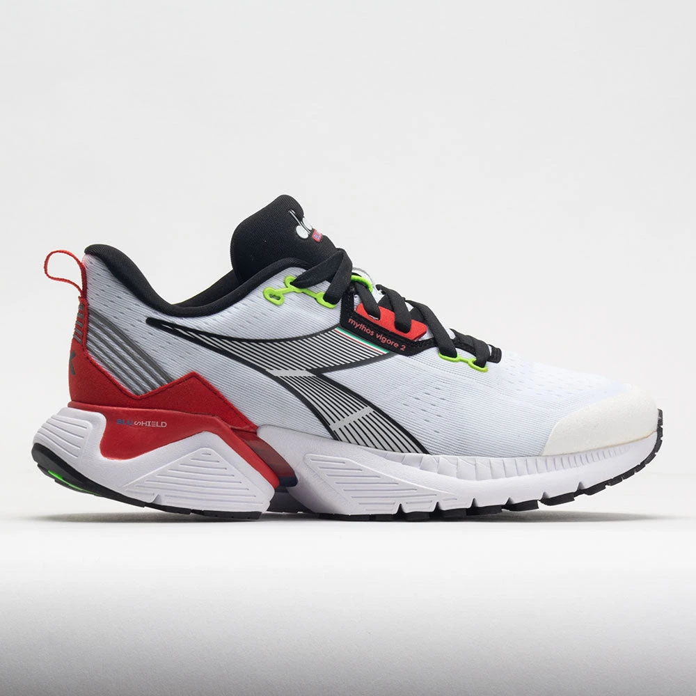 Diadora Mythos Blushield Vigore 2 Men's White/Black/Fiery Red 3 Diadora Mythos Blushield Vigore 2 Men's White/Black/Fiery Red