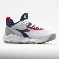 Diadora Speed Blushield Fly 4+ Clay Men's White/Blue Corsair/Fiery Red -Hoka Shoes Shop 117032 5